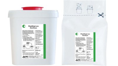 PlastiSept eco MaxiWipes - Starterset 1 Dose leer, 250 Tücher