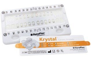 Zamki ceramiczne Krystal Roth 022 (5-5) góra/dół z haczykamin na 3,4,5 DynaFlex KRYSTAL BRACKETS 5X5 SET.022 HOOKS ON3,4,5"S