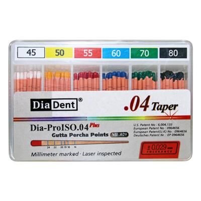 Guttaperčové čepy DiaDent 4% 045-080