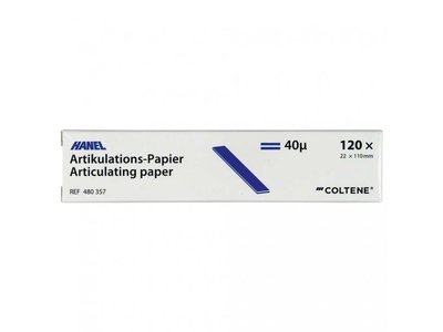 Oboustranný artikulační papír tvar I, 40 µm, 120 listů modrá