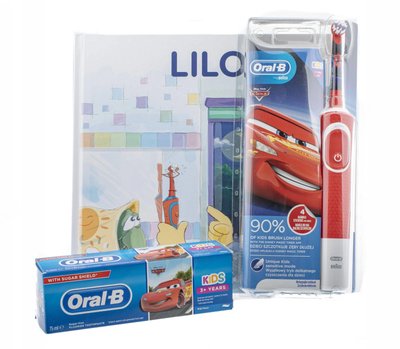 Oral-B Kids Cars zubní kartáček + zubní pasta + knížka