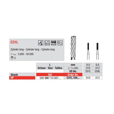 Tvrdokovový vrtáček RA C31L.010 (5ks/bal)