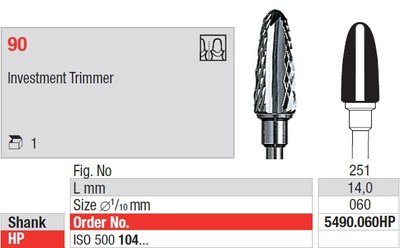 Edenta Lab 90 - TC nástroj, Investment Trimmer - 1 ks