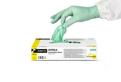 YELLOW POINT rukavice nitril ALOE VERA mint XS