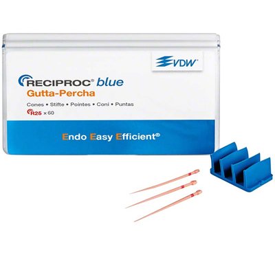 Guttaperčové čepy Reciproc Blue Guttapercha - Assortiment R25–R40–R50