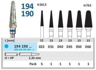 HORICO tvrdokovová fréza - kónus zaoblený 5,0 mm