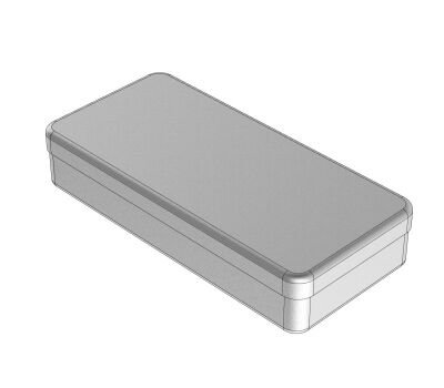 Box aluminium 21x10x3cm, šedý