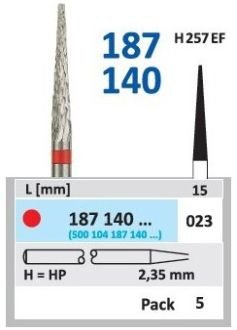 HORICO tvrdokovová fréza - kónus 2,3 mm
