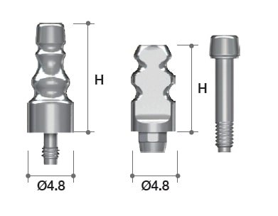 MEGAGEN OS Impression Coping (Transfer type) ø4.8 - H=12, Type 1 Piece