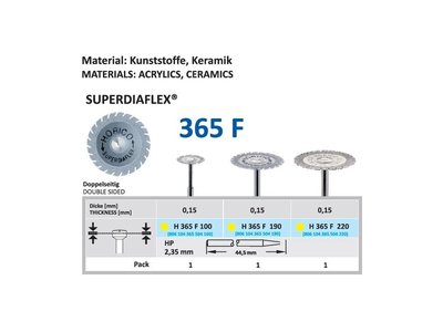 Diamantový disk SUPERDIAFLEX - oboustranně sypaný, H365, 1cm, extra jemná