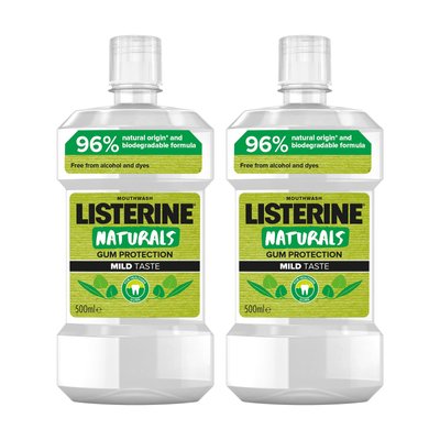Listerine Naturals Gum Protection Mild Taste ústní voda 2x500 ml