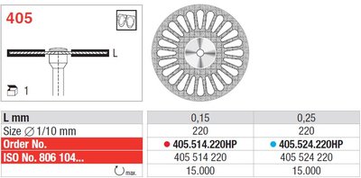 Edenta Lab 405 - SuperFlex, diamantové kotúče - 1 ks