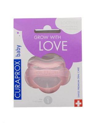 Curaprox Grow With Love 12m+ dudlík - RŮŽOVÝ
