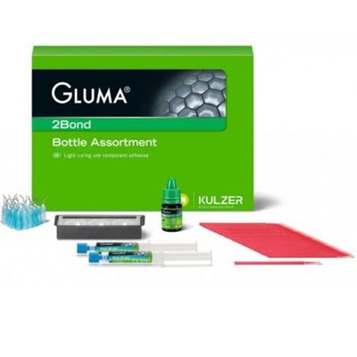 Gluma 2Bond - Assortment – 4 ml. 2 x 2.5 ml Gluma Etch 20. aplikační kanyly. aplikátory.