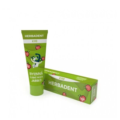 Dětská zubní pasta Herbadent Kids, bylinná s fluoridy (950 ppm), jablko, 75 g