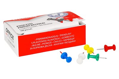Pinezki do tablicy korkowej 100 szt.