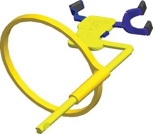 Hawe pozycjoner RVG Kwik-Bite Senso 2700 z pierścieniem 4szt/op. uchwyt do poziomych zdjęć skrzydłowo-zgryzowych, granatowy uchwyt