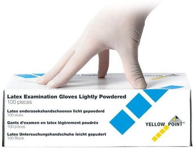 YELLOW POINT Rukavice latexové pudrované S