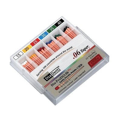 Kalibrované gutaperčové čepy vel.040 DiaDent 0,6, 60 ks