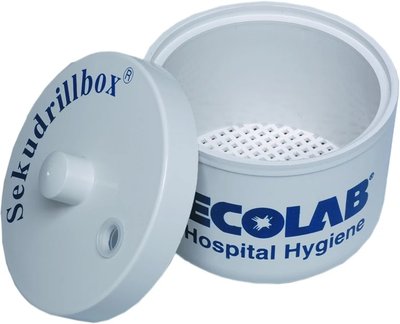 Pojemnik Sekudrilbox Ecolab biały plastikowy 200ml do dezynfekcji wierteł