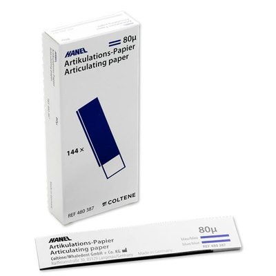 Artikulační papír Hanel tvar I, modrý, 80µ