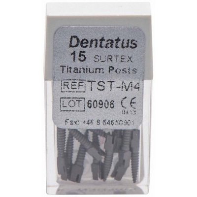 Titanové čepy Dentatus - střední (9,3 mm), průměr 1,50 mm, 15 ks