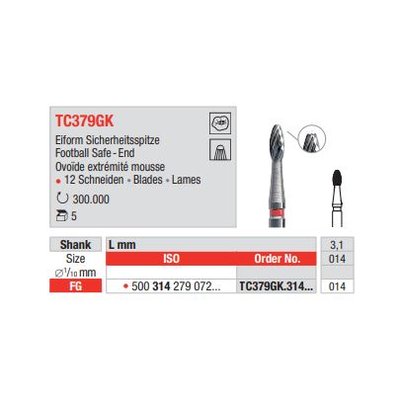 Vrtáček tvrdokovový FG TC379GK.014 (5ks/bal)