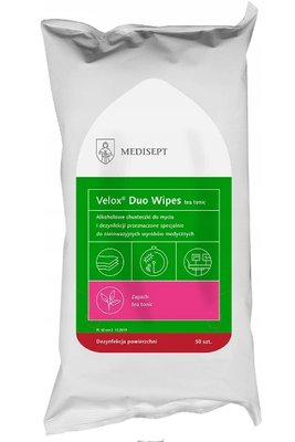 Velox Wipes-chusteczki Duo Tea Tonic Flowpack 50szt/op