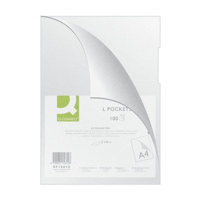 Obaly zakládací L Q-Connect A4, 80mic., krupičkové, čiré (bal.100ks)