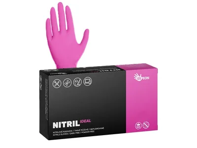 Nitrilové rukavice NITRIL IDEAL 100 ks, nepudrované, magenta, 3.5 g