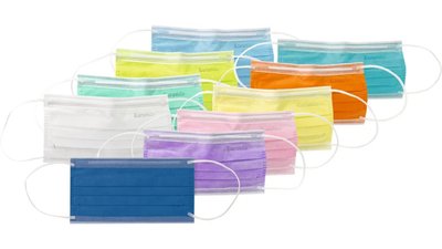Monoart® Mundschutz Pro 4 Perfect Fit - Box 50 Stück mit Gummizug, capriblau