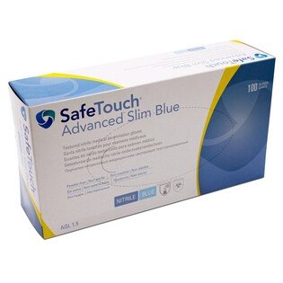 Rękawiczki L nitryl Medicom niebieskie b/pdr standard 100szt/opak. SafeTouch Advanced Slim Blue