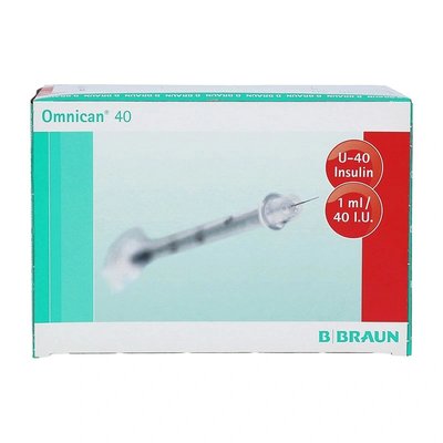 Inzulinová stříkačka Omnican s jehlou U-40 insulin, 1 ml/40 I.U. 30G x 1/2" 0,30 x 12 mm, 100 ks