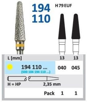 HORICO tvrdokovová fréza - kónus zaoblený 4,5 mm