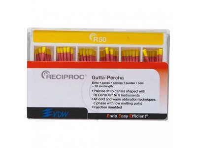 RECIPROC - guttaperčové čepy, žluté R50