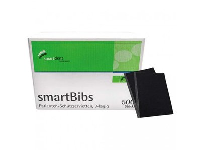 SmartBibs - ochranné roušky pacienta, 500ks, 3-vrstvé, černé