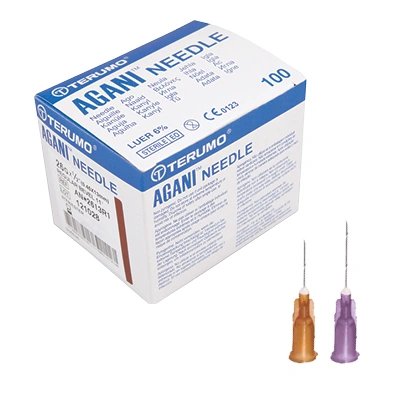 Injekční jehla Terumo Agani, 100 ks - 27G x 3/4" 0,40 x 19 mm šedá