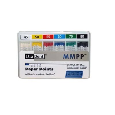 Kalibrované papírové čepy DiaDent 0,6 vel. 015, 100 ks
