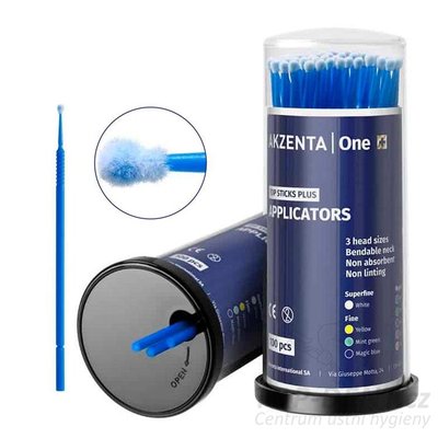 Akzenta Top Sticks Plus Micro aplikátory REGULAR (modré), 100ks