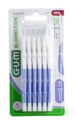 GUM Bi-Direction 0,6 mezizub. kartáčky 6ks - fialové