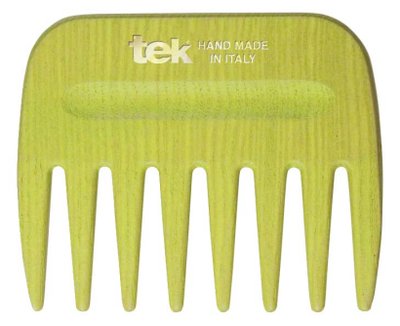 Tek AFRO COMB hřeben s širokými zuby žlutozelený