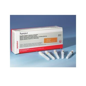 Septoject jehly karpulové 27G, 0,4 x 35 mm žluté, dlouhé, 100 ks