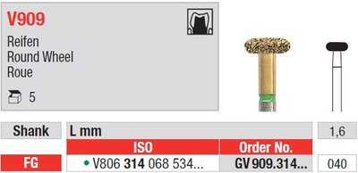 Edenta V909 - DiaCut diamantový nástroj, koleso - 5 ks