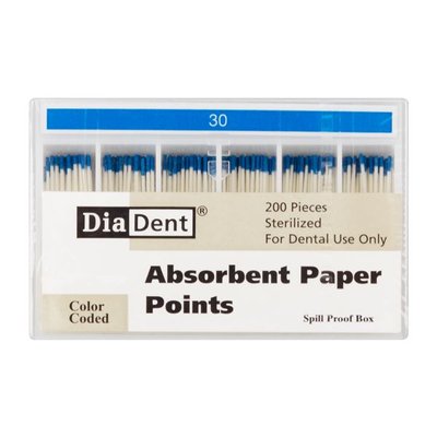 Papír.čepy DiaDent 030 kalibrované, kón. 2%