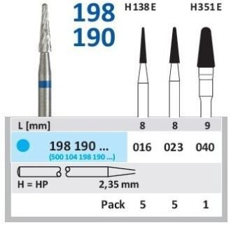 HORICO tvrdokovová fréza - kónus zaoblený 4,0mm