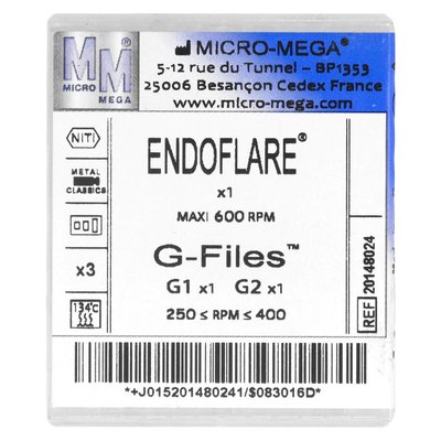 Pilniki G-FILES x 2 szt. + ENDOFLARE x 1 szt. Micro-Mega