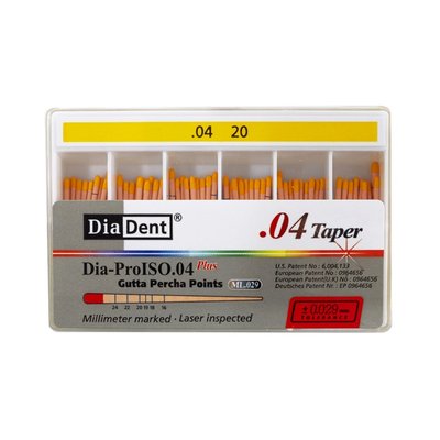 DiaDent Gutaperčové Čepy Dia-Pro ML.029 04Taper ISO20 60ks