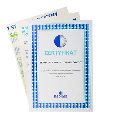 Certyfikat bezpieczny gabinet stomatologiczny MediLab