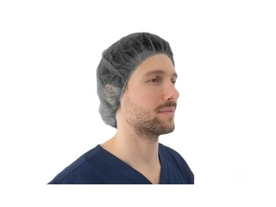 Čepice z netkané textilie, BARET, 100 ks, černá - Velikost: L (53 cm)