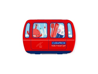 CURAPROX travel set KIDS červený